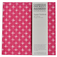 Square Notebook with Lined Paper in Large Stars Magenta