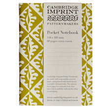 Pocket Notebook Oak Leaves Sap Green