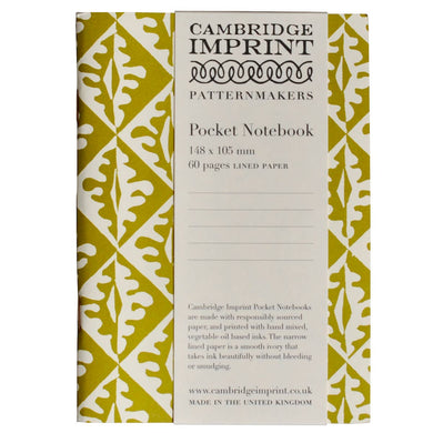 Pocket Notebook Oak Leaves Sap Green